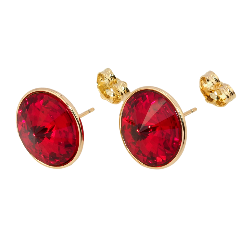 Сережки Xuping колір 18K з кристалами Swarovski пусети Кристали Light Siam ø 16мм фото №1 Сережки Xuping колір 18K з кристалами Swarovski пусети Кристали Light Siam ø 16мм фото №1