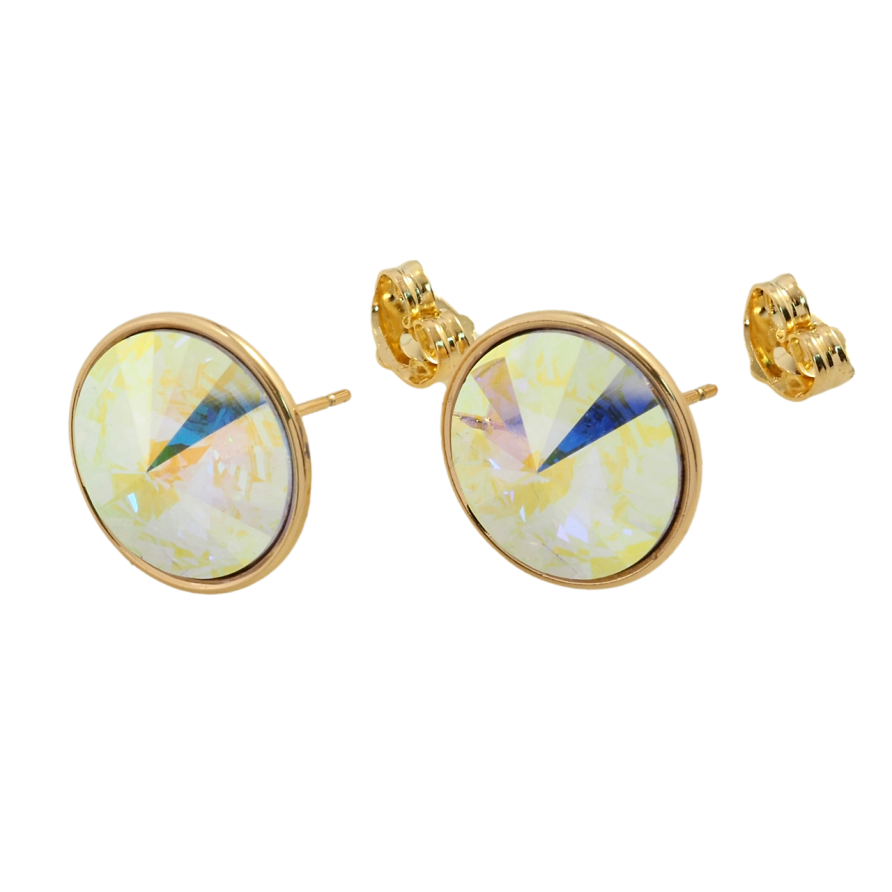 Сережки Xuping колір 18K з кристалами Swarovski пусети Кристали АВ ø 16мм фото №1 Сережки Xuping колір 18K з кристалами Swarovski пусети Кристали АВ ø 16мм фото №1
