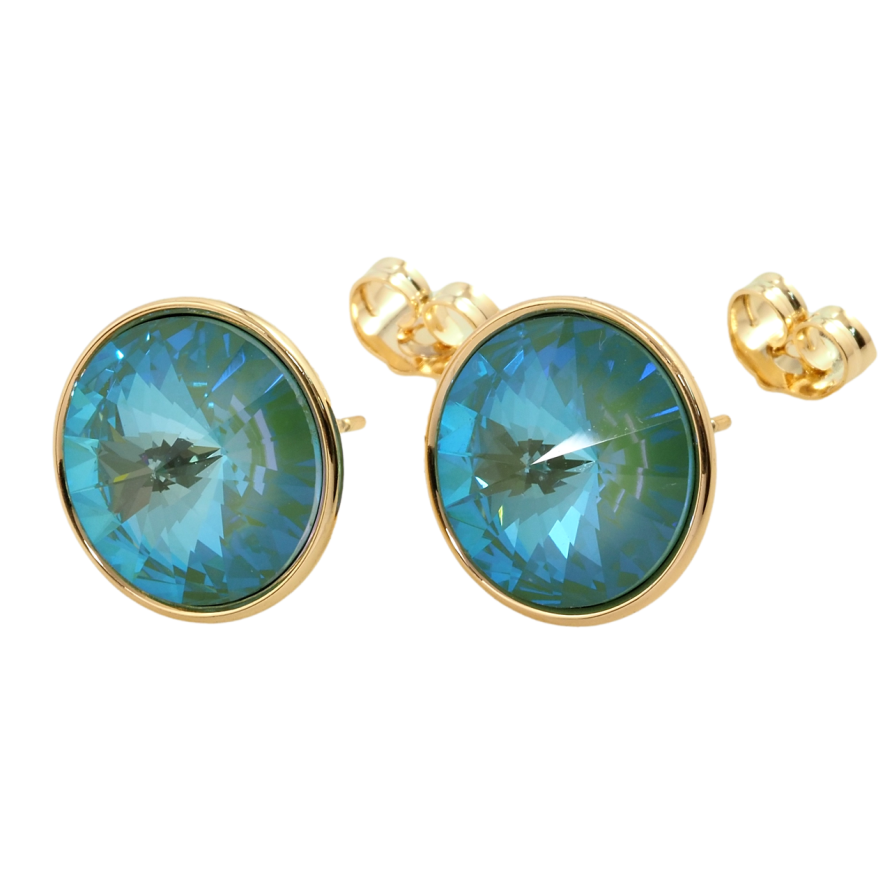 Сережки Xuping колір 18K з кристалами Swarovski пусети Кристали Erinite ø 16мм фото №1 Сережки Xuping колір 18K з кристалами Swarovski пусети Кристали Erinite ø 16мм фото №1