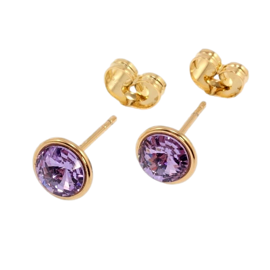 Сережки Xuping колір 18K з кристалами Swarovski пусети Кристали Tanzanite ø 8мм фото №1 Сережки Xuping колір 18K з кристалами Swarovski пусети Кристали Tanzanite ø 8мм фото №1
