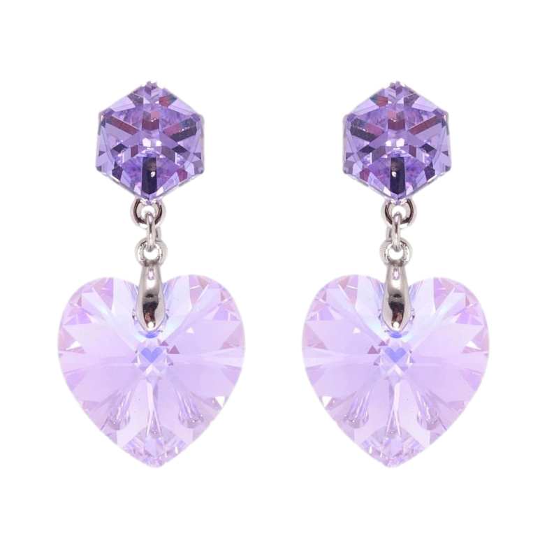Сережки Xuping колір Родій з кристалами Swarovski пусети Серця кр-ми на кубах Lavender Delite фото №16 Сережки Xuping колір Родій з кристалами Swarovski пусети Серця кр-ми на кубах Lavender Delite фото №16