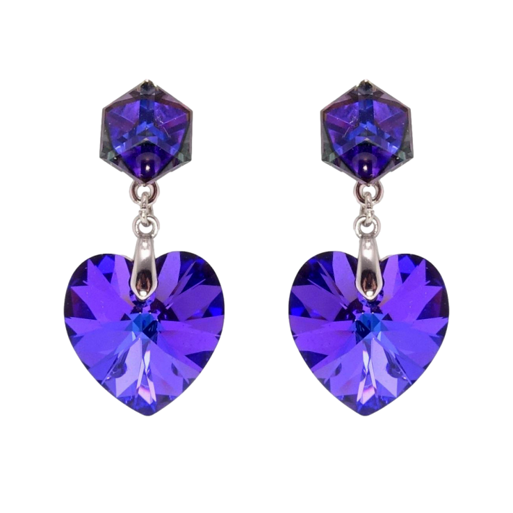 Серьги Xuping цвет Родий с кристаллами Swarovski пусеты Сердца кр-ми на кубах Majestic Blue фото №21 Серьги Xuping цвет Родий с кристаллами Swarovski пусеты Сердца кр-ми на кубах Majestic Blue фото №21