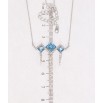 Кулон Xuping колір Родій з кр-ми Swarovski на ланцюжку Ромби з кр-ми Aquamarine довжина 44,5-49,5см х 1мм фото №2 Кулон Xuping колір Родій з кр-ми Swarovski на ланцюжку Ромби з кр-ми Aquamarine довжина 44,5-49,5см х 1мм фото №2
