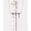 Кулон Xuping колір Родій з кр-ми Swarovski на ланцюжку Ромби з кр-ми Aquamarine та Topaz довжина 44,5-49,5см х 1мм фото №2 Кулон Xuping колір Родій з кр-ми Swarovski на ланцюжку Ромби з кр-ми Aquamarine та Topaz довжина 44,5-49,5см х 1мм фото №2