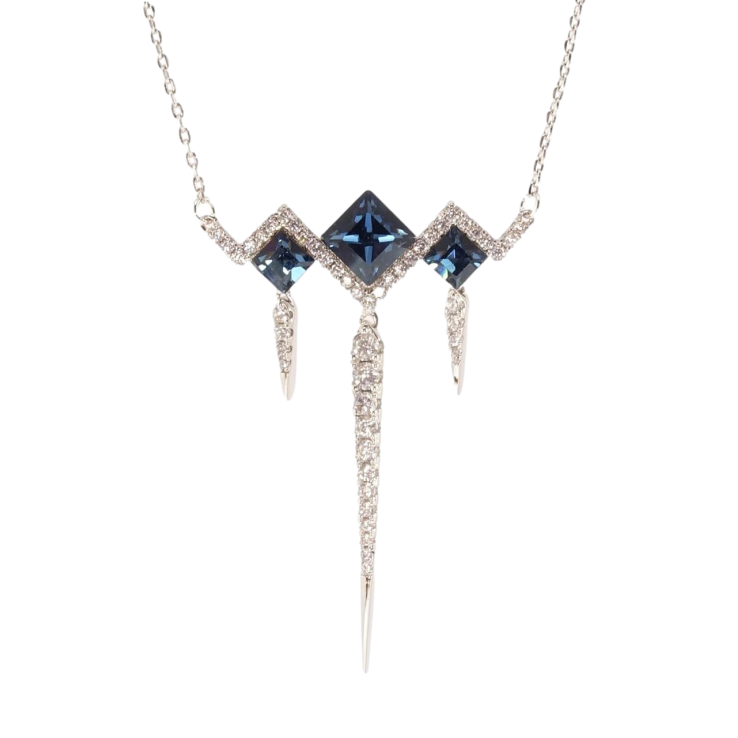 Кулон Xuping колір Родій з кр-ми Swarovski на ланцюжку Ромби з кр-ми Montana довжина 45-50см х 1мм фото №15 Кулон Xuping колір Родій з кр-ми Swarovski на ланцюжку Ромби з кр-ми Montana довжина 45-50см х 1мм фото №15