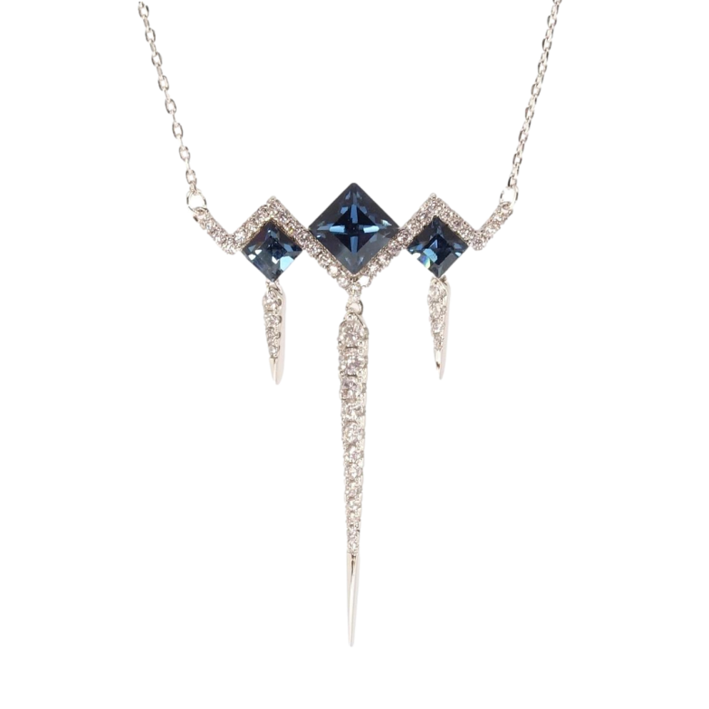 Кулон Xuping колір Родій з кр-ми Swarovski на ланцюжку Ромби з кр-ми Montana довжина 45-50см х 1мм фото №20 Кулон Xuping колір Родій з кр-ми Swarovski на ланцюжку Ромби з кр-ми Montana довжина 45-50см х 1мм фото №20