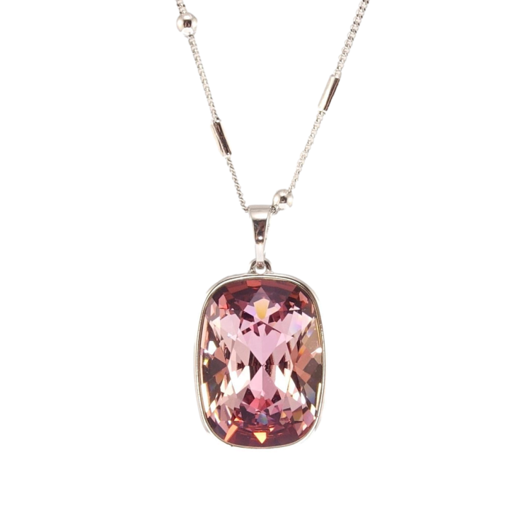 Кулон Xuping колір Родій з кр-ми Swarovski на ланцюжку Кристал Rose довжина 45,5-50,5см х 1мм, к. 20х15мм фото №18 Кулон Xuping колір Родій з кр-ми Swarovski на ланцюжку Кристал Rose довжина 45,5-50,5см х 1мм, к. 20х15мм фото №18