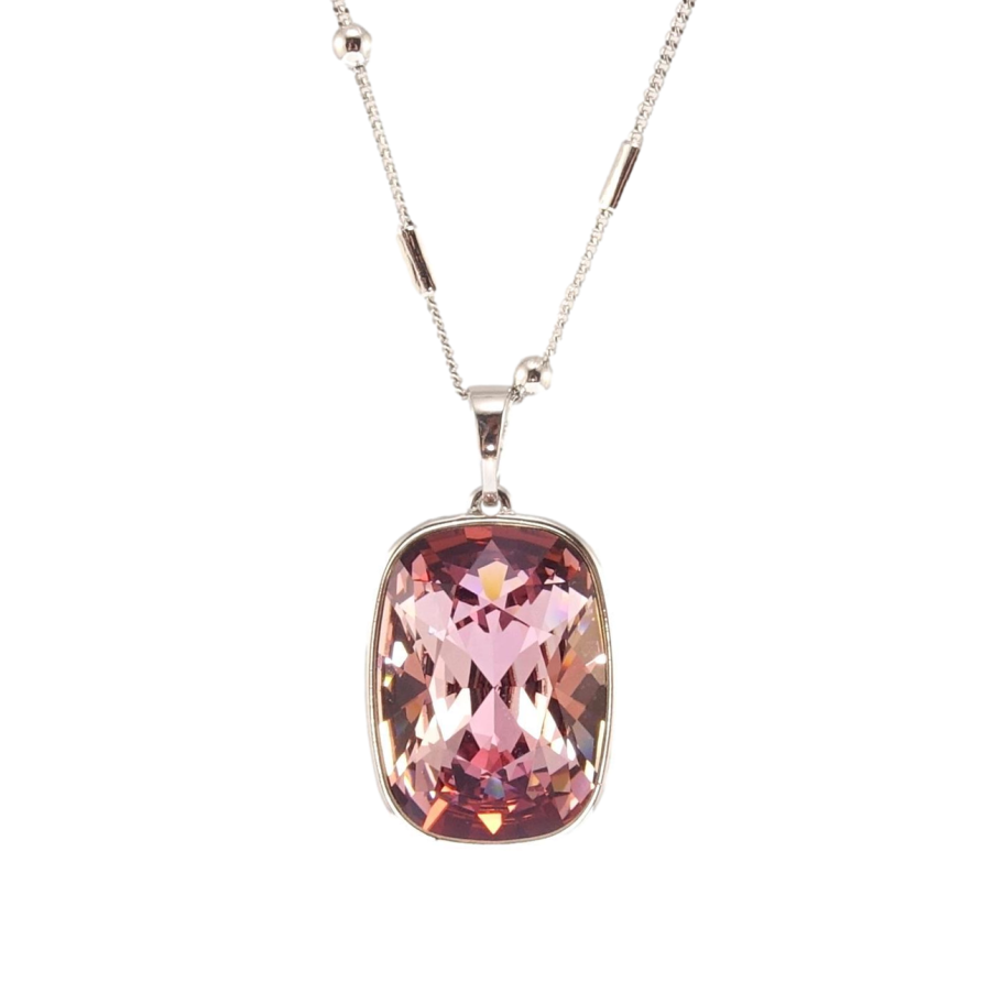Кулон Xuping колір Родій з кр-ми Swarovski на ланцюжку Кристал Rose довжина 45,5-50,5см х 1мм, к. 20х15мм фото №1 Кулон Xuping колір Родій з кр-ми Swarovski на ланцюжку Кристал Rose довжина 45,5-50,5см х 1мм, к. 20х15мм фото №1