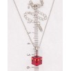Кулон Xuping колір Родій з кр-ми Swarovski на ланцюжку Куб Siam дл.46-52см х 1мм, к. 6х6мм фото №2 Кулон Xuping колір Родій з кр-ми Swarovski на ланцюжку Куб Siam дл.46-52см х 1мм, к. 6х6мм фото №2