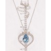 Кулон Xuping колір Родій з кр-ми Swarovski на ланцюжку Крапелька Aquamarine в обрамленні серця дл.40см х 1мм фото №2 Кулон Xuping колір Родій з кр-ми Swarovski на ланцюжку Крапелька Aquamarine в обрамленні серця дл.40см х 1мм фото №2