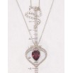 Кулон Xuping цвет Родий с кр-ми Swarovski на цепочке Капелька Amethyst в обрамлении сердца дл.44,5-50см х фото №2 Кулон Xuping цвет Родий с кр-ми Swarovski на цепочке Капелька Amethyst в обрамлении сердца дл.44,5-50см х фото №2
