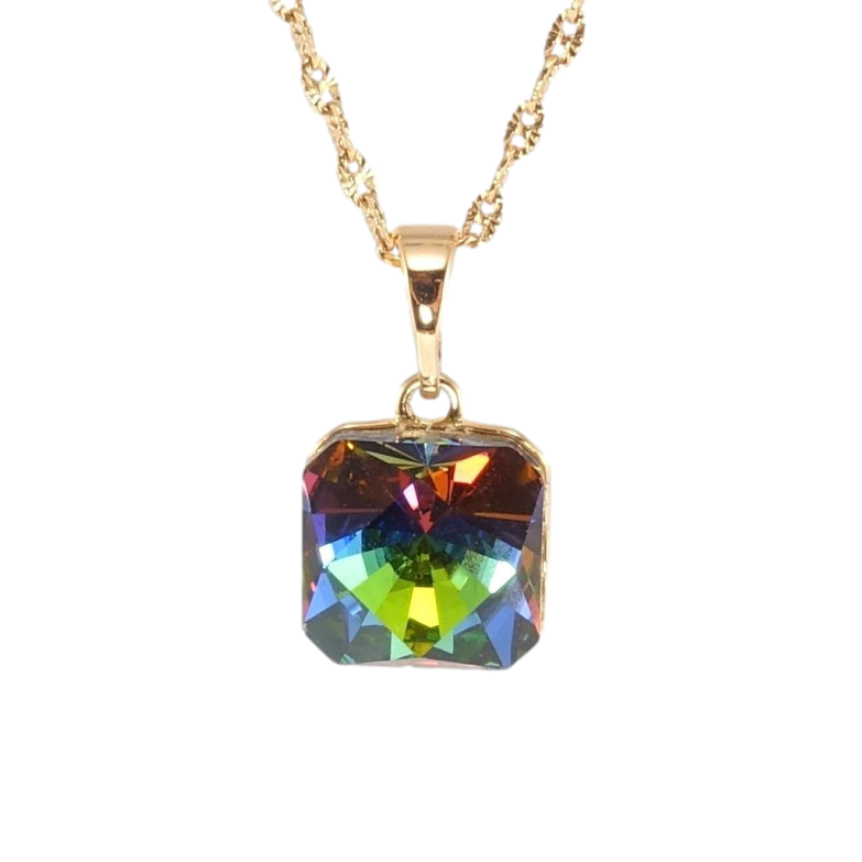 Кулон Xuping 18K з кр-ми Swarovski на ланцюжку Кристал Vitrail Medium 10х10мм довжина 40-45см х 1,5мм фото №13 Кулон Xuping 18K з кр-ми Swarovski на ланцюжку Кристал Vitrail Medium 10х10мм довжина 40-45см х 1,5мм фото №13