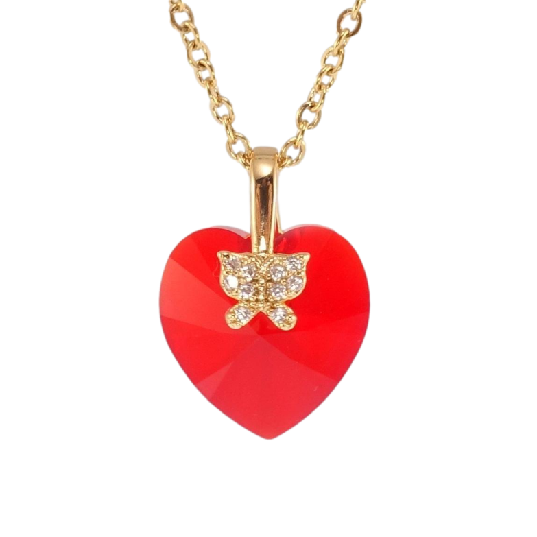 Кулон Xuping колір 18K з кр-ми Swarovski на ланцюжку Кристальне серце Siam довжина 40-45см х 1,5мм фото №3 Кулон Xuping колір 18K з кр-ми Swarovski на ланцюжку Кристальне серце Siam довжина 40-45см х 1,5мм фото №3