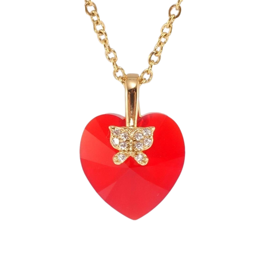 Кулон Xuping колір 18K з кр-ми Swarovski на ланцюжку Кристальне серце Siam довжина 40-45см х 1,5мм фото №1 Кулон Xuping колір 18K з кр-ми Swarovski на ланцюжку Кристальне серце Siam довжина 40-45см х 1,5мм фото №1