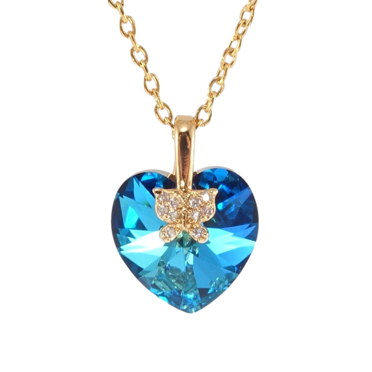 Кулон Xuping колір 18K з кр-ми Swarovski на ланцюжку Кристальне серце Metallic Blue довжина 40-45см х фото №22 Кулон Xuping колір 18K з кр-ми Swarovski на ланцюжку Кристальне серце Metallic Blue довжина 40-45см х фото №22