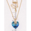 Кулон Xuping колір 18K з кр-ми Swarovski на ланцюжку Кристальне серце Metallic Blue довжина 40-45см х фото №2 Кулон Xuping колір 18K з кр-ми Swarovski на ланцюжку Кристальне серце Metallic Blue довжина 40-45см х фото №2