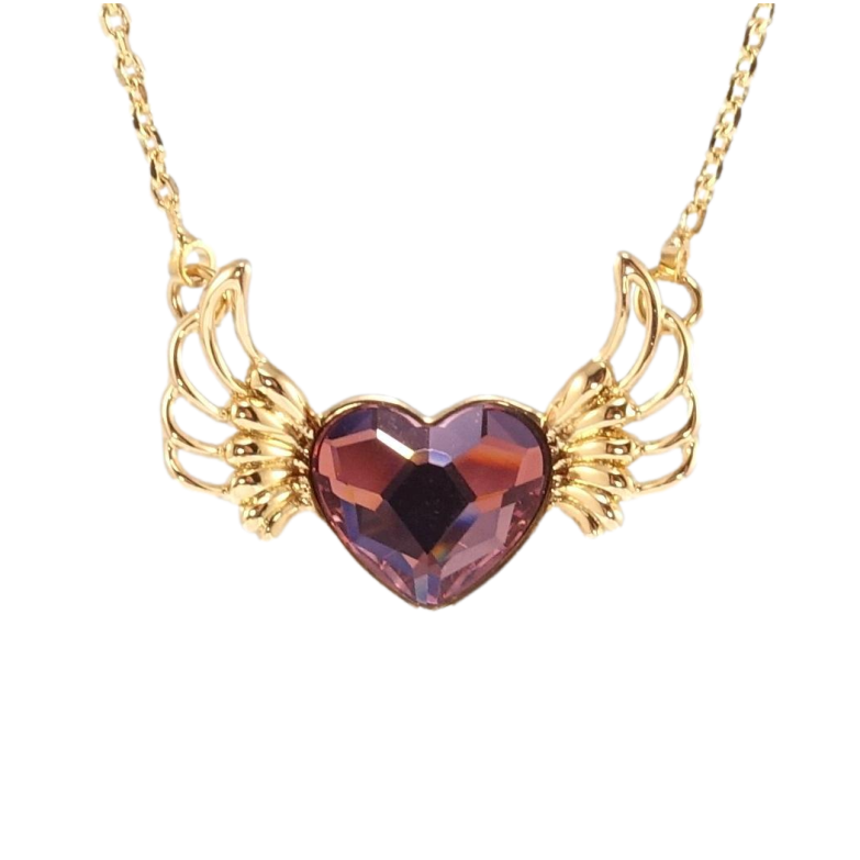 Кулон Xuping 18K з кр-ми Swarovski на ланцюжку Крилате серце Amethyst довжина 42-47см х 1мм фото №9 Кулон Xuping 18K з кр-ми Swarovski на ланцюжку Крилате серце Amethyst довжина 42-47см х 1мм фото №9