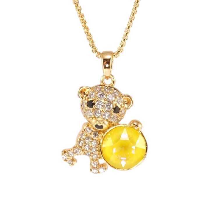 Кулон Xuping 18K с кр-ми Swarovski на цепочке Мишка с кристаллом Buttercup длина 40-45см х 1мм фото №12 Кулон Xuping 18K с кр-ми Swarovski на цепочке Мишка с кристаллом Buttercup длина 40-45см х 1мм фото №12
