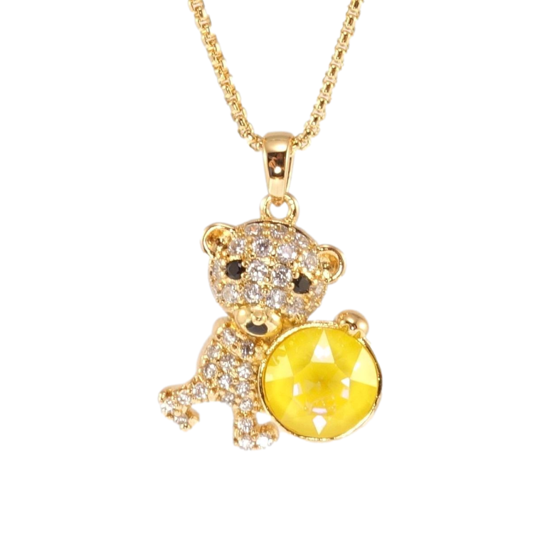 Кулон Xuping 18K з кр-ми Swarovski на ланцюжку Ведмедик з кристалом Buttercup довжина 40-45см х 1мм фото №15 Кулон Xuping 18K з кр-ми Swarovski на ланцюжку Ведмедик з кристалом Buttercup довжина 40-45см х 1мм фото №15