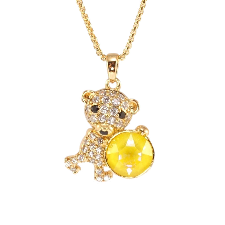 Кулон Xuping 18K с кр-ми Swarovski на цепочке Мишка с кристаллом Buttercup длина 40-45см х 1мм фото №1 Кулон Xuping 18K с кр-ми Swarovski на цепочке Мишка с кристаллом Buttercup длина 40-45см х 1мм фото №1