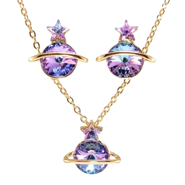 Набор Xuping цвет 18K с кр-ми Swarovski Серьги Кулон на цепочке Кристалл Paradise Shine длина 40-45см х фото №22