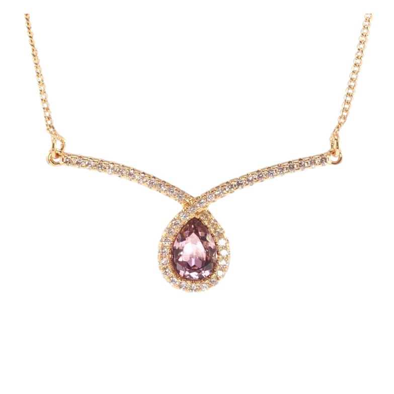 Підвіска Xuping 18K з кр-ми Swarovski на ланцюжку Елегантна петелька з кристалом Amethyst довжина 45см х 1мм фото №2 Підвіска Xuping 18K з кр-ми Swarovski на ланцюжку Елегантна петелька з кристалом Amethyst довжина 45см х 1мм фото №2