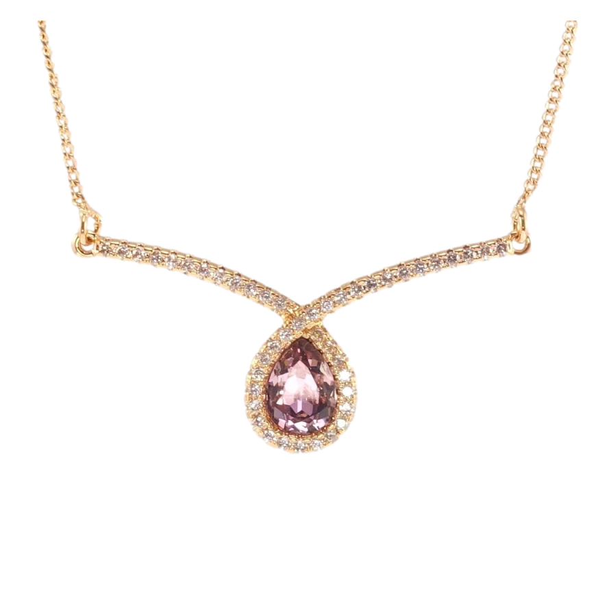 Підвіска Xuping 18K з кр-ми Swarovski на ланцюжку Елегантна петелька з кристалом Amethyst довжина 45см х 1мм фото №1 Підвіска Xuping 18K з кр-ми Swarovski на ланцюжку Елегантна петелька з кристалом Amethyst довжина 45см х 1мм фото №1