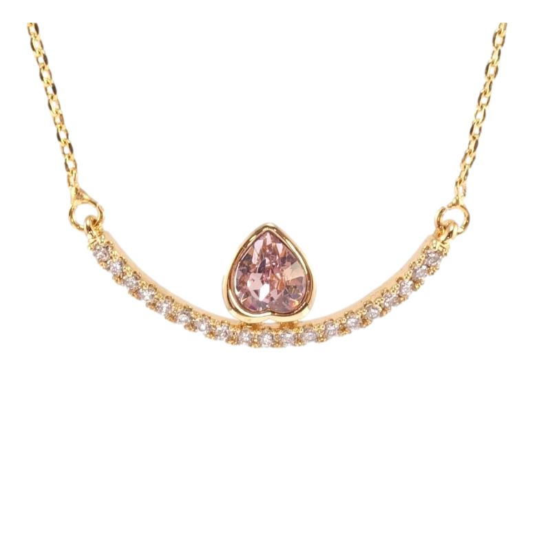 Підвіска Xuping 18K з кр-ми Swarovski на ланцюжку Дуга з кристальним серцем Antique Pink довжина 45-50см х 1мм фото №1 Підвіска Xuping 18K з кр-ми Swarovski на ланцюжку Дуга з кристальним серцем Antique Pink довжина 45-50см х 1мм фото №1