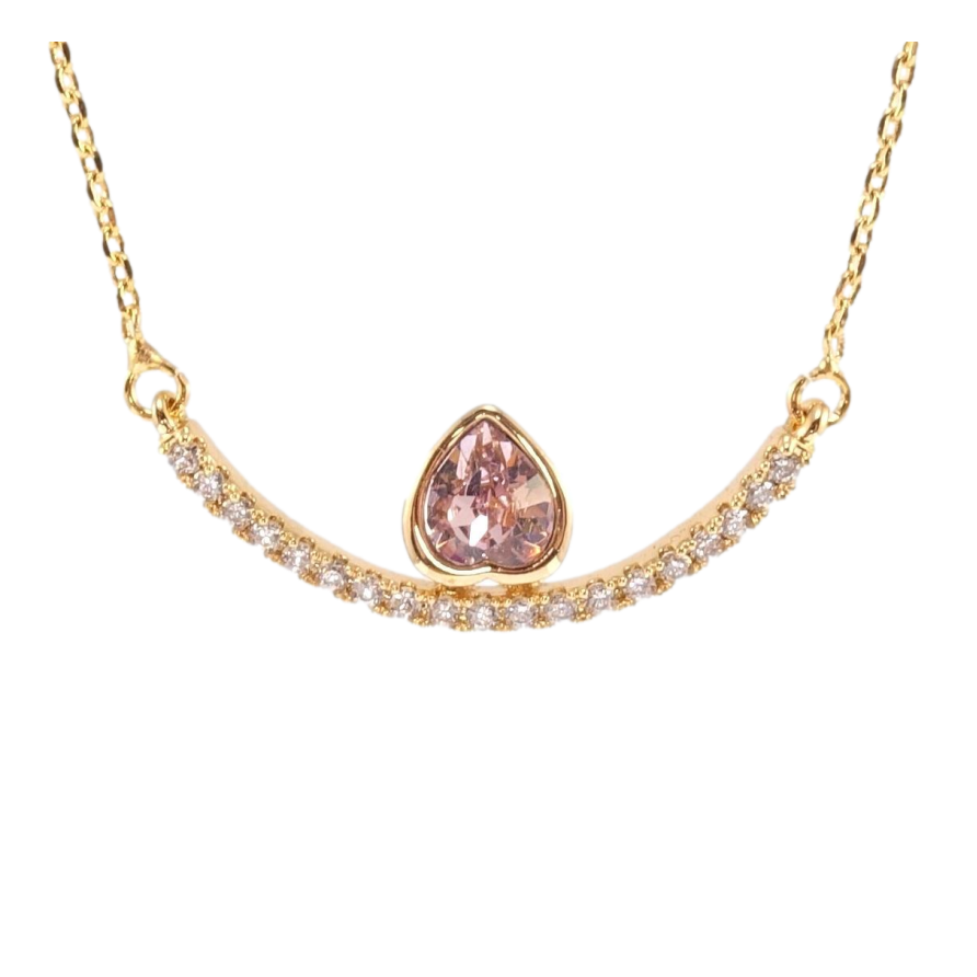 Підвіска Xuping 18K з кр-ми Swarovski на ланцюжку Дуга з кристальним серцем Antique Pink довжина 45-50см х 1мм фото №1 Підвіска Xuping 18K з кр-ми Swarovski на ланцюжку Дуга з кристальним серцем Antique Pink довжина 45-50см х 1мм фото №1