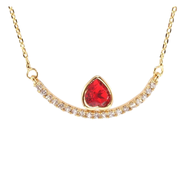 Підвіска Xuping 18K з кр-ми Swarovski на ланцюжку Дуга з кристальним серцем Light Siam довжина 45-50см х 1мм фото №5