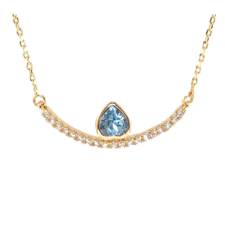 Підвіска Xuping 18K з кр-ми Swarovski на ланцюжку Дуга з кристальним серцем Aquamarine довжина 45-50см х 1мм фото №8 Підвіска Xuping 18K з кр-ми Swarovski на ланцюжку Дуга з кристальним серцем Aquamarine довжина 45-50см х 1мм фото №8