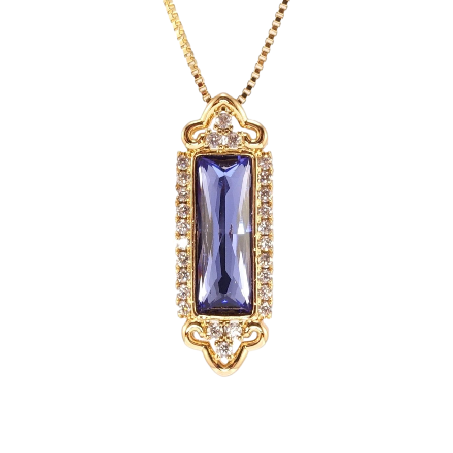 Кулон Xuping 18K с кр-ми Swarovski на цепочке Элегантная подвеска с кристаллом Sapphire длина 46см х 1мм фото №1 Кулон Xuping 18K с кр-ми Swarovski на цепочке Элегантная подвеска с кристаллом Sapphire длина 46см х 1мм фото №1