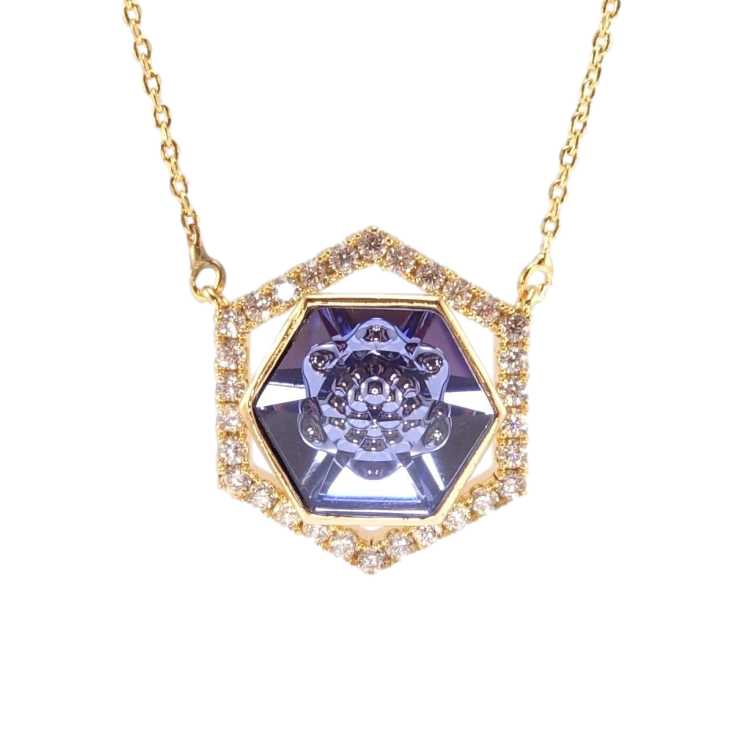 Кулон Xuping 18K с кр-ми Swarovski на цепочке Многогранник с кристаллом Tanzanite длина 44-49см х 1мм фото №11 Кулон Xuping 18K с кр-ми Swarovski на цепочке Многогранник с кристаллом Tanzanite длина 44-49см х 1мм фото №11