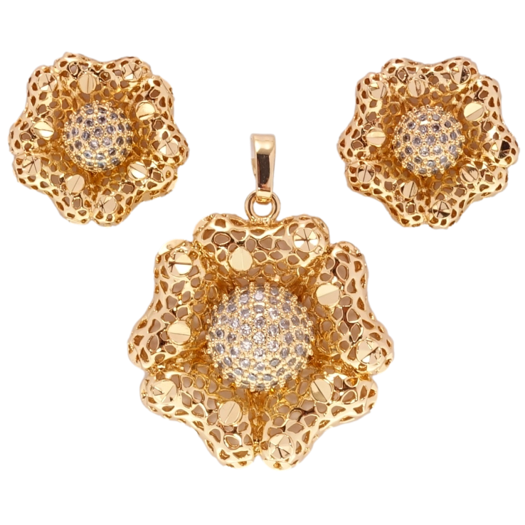 Набор Xuping Позолота 18K Серьги Кулон Резной цветок фото №18 Набор Xuping Позолота 18K Серьги Кулон Резной цветок фото №18