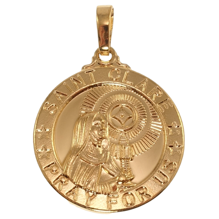 Кулон Xuping Позолота 18K Ладанка Святая Клара покровитель телевизионщиков молится о нас для цепочки до 5мм фото №21 Кулон Xuping Позолота 18K Ладанка Святая Клара покровитель телевизионщиков молится о нас для цепочки до 5мм фото №21