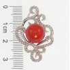 Кулон Xuping Родий Вензеля с красной бусиной для цепочки до 3мм фото №2 Кулон Xuping Родий Вензеля с красной бусиной для цепочки до 3мм фото №2