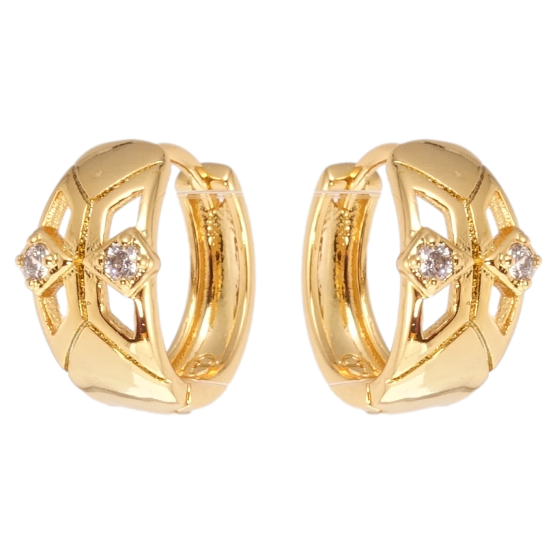Сережки Xuping Позолота 18K колечка Вставки цирконію фото №10 Сережки Xuping Позолота 18K колечка Вставки цирконію фото №10