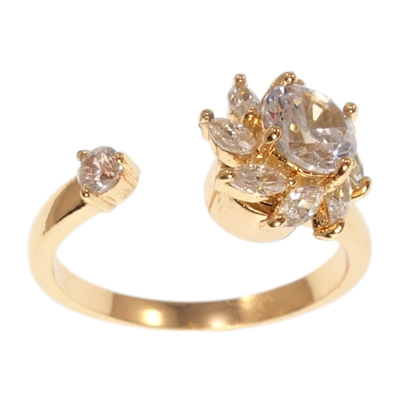 Каблучка Xuping Позолота 18K Кристальна квітка, що обертається фото №5 Каблучка Xuping Позолота 18K Кристальна квітка, що обертається фото №5