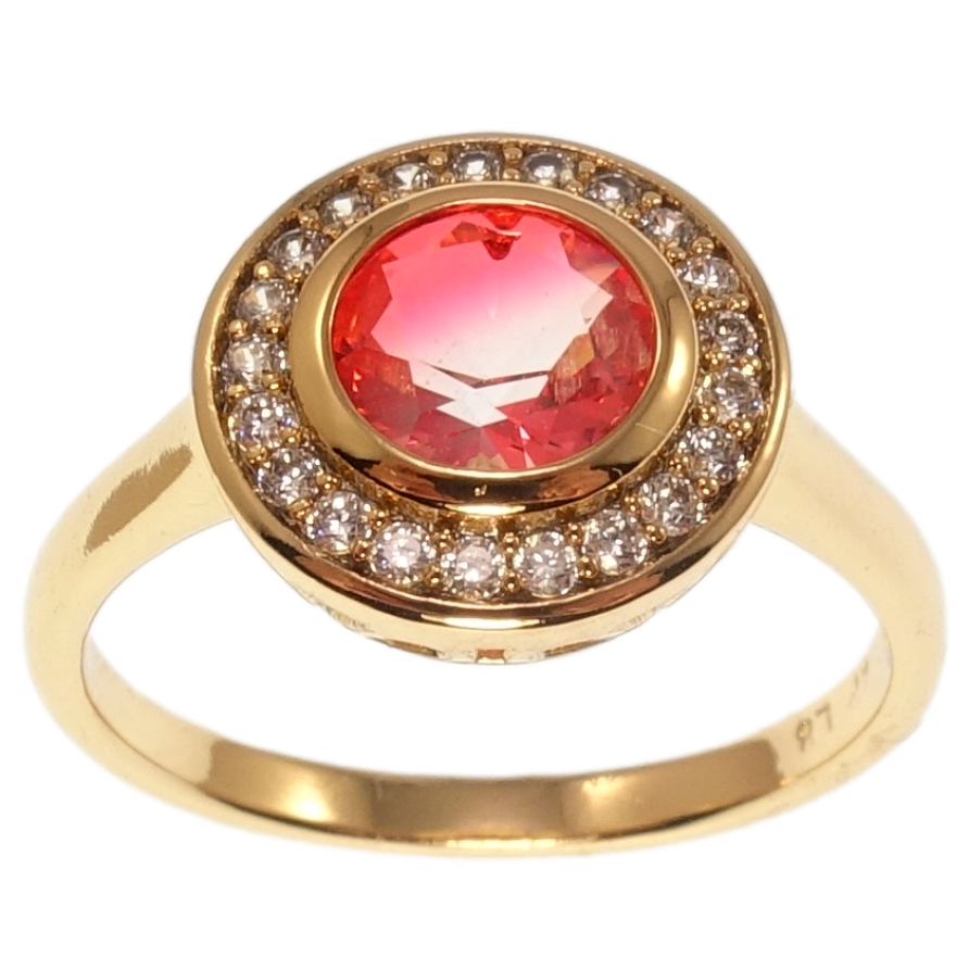 Кольцо Xuping Позолота 18K Розовый кристалл в обрамлении циркония фото №1 Кольцо Xuping Позолота 18K Розовый кристалл в обрамлении циркония фото №1