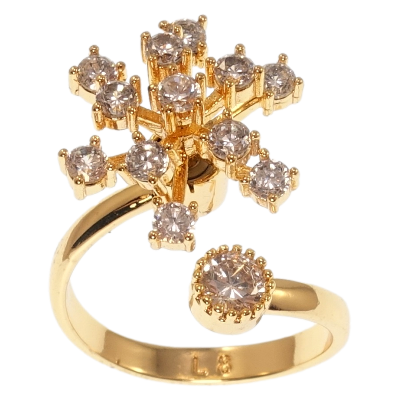 Каблучка Xuping Позолота 18K Сніжинка, що обертається фото №22 Каблучка Xuping Позолота 18K Сніжинка, що обертається фото №22