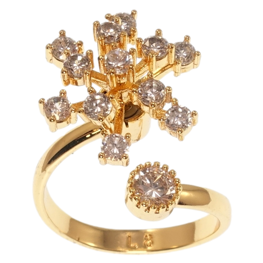 Кольцо Xuping Позолота 18K Вращающаяся снежинка фото №1 Кольцо Xuping Позолота 18K Вращающаяся снежинка фото №1