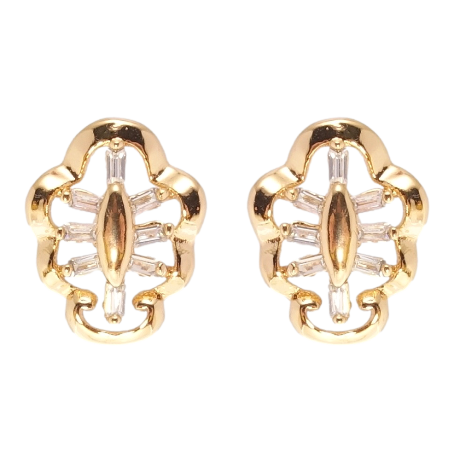 Серьги Xuping Позолота 18K пусеты Фигурные с цирконием фото №1 Серьги Xuping Позолота 18K пусеты Фигурные с цирконием фото №1