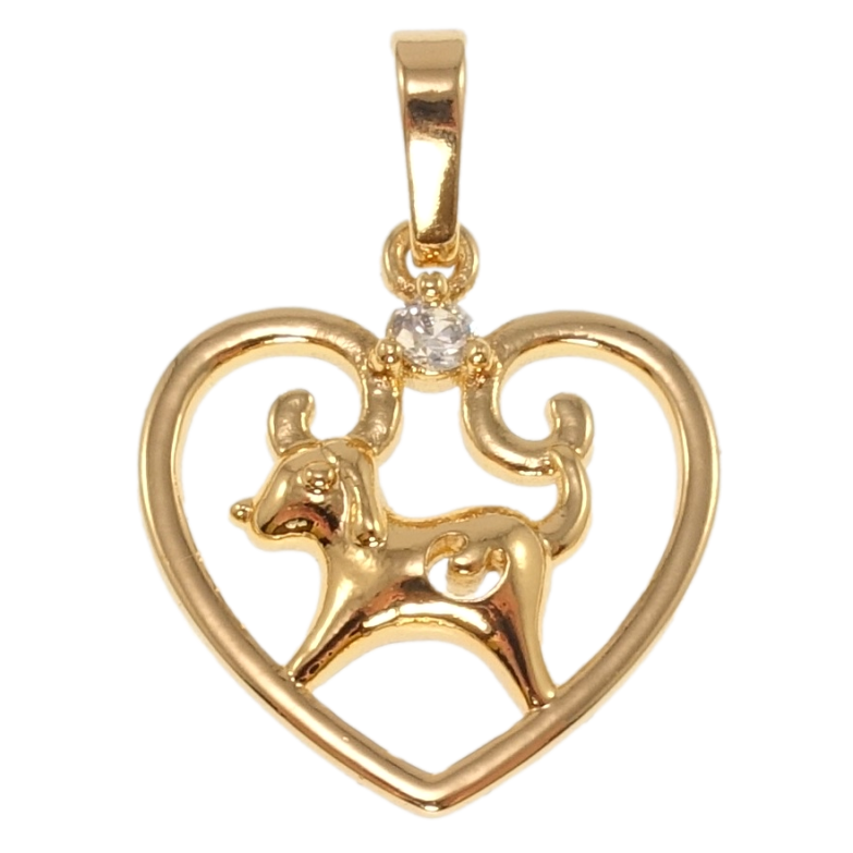 Кулон Xuping Позолота 18K Серце Знак Східного Зодіаку Собака для ланцюжка до 6мм фото №15 Кулон Xuping Позолота 18K Серце Знак Східного Зодіаку Собака для ланцюжка до 6мм фото №15