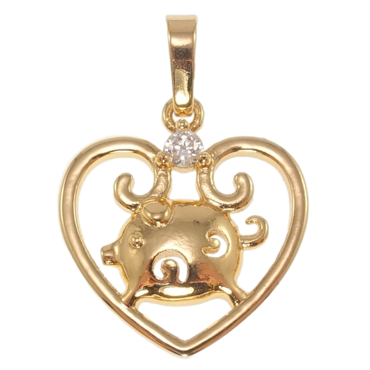Кулон Xuping Позолота 18K Сердце Знак Восточного Зодиака Свинья для цепочки до 6мм фото №10