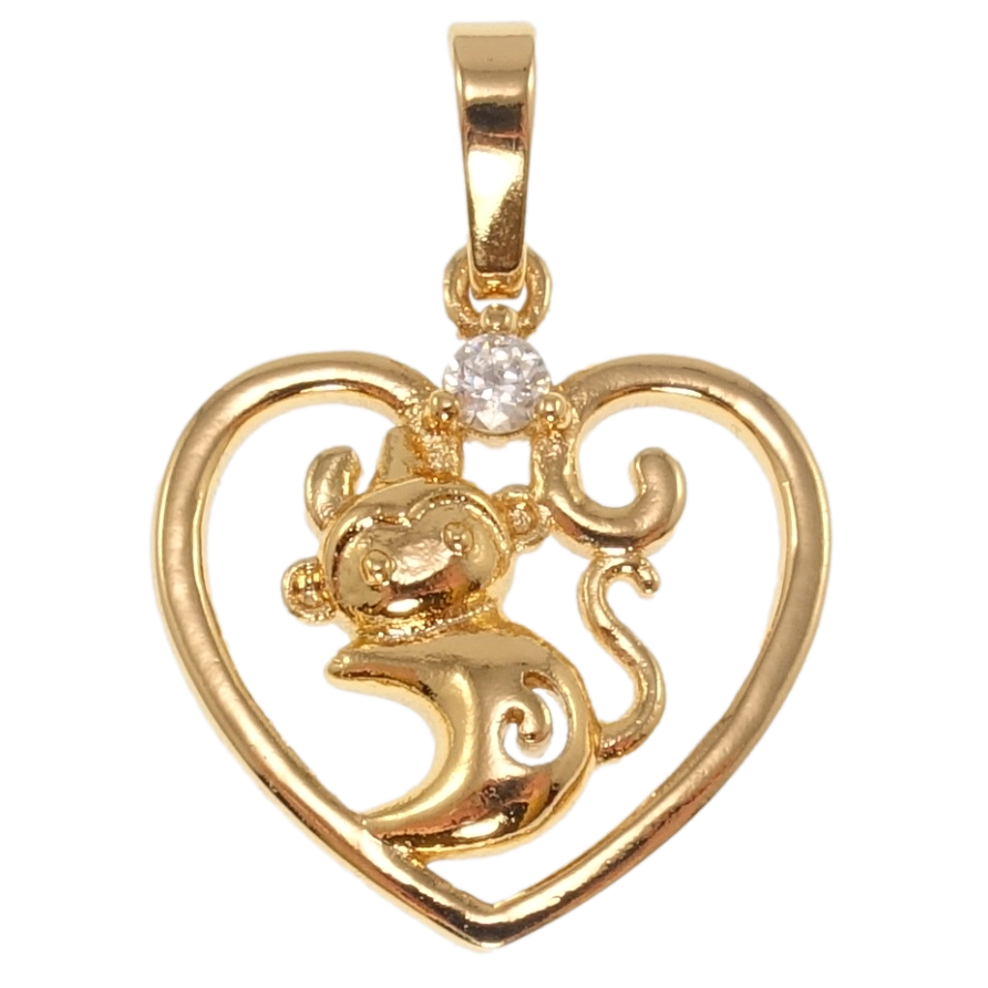 Кулон Xuping Позолота 18K Сердце Знак Восточного Зодиака Обезьяна для цепочки до 6мм фото №1 Кулон Xuping Позолота 18K Сердце Знак Восточного Зодиака Обезьяна для цепочки до 6мм фото №1