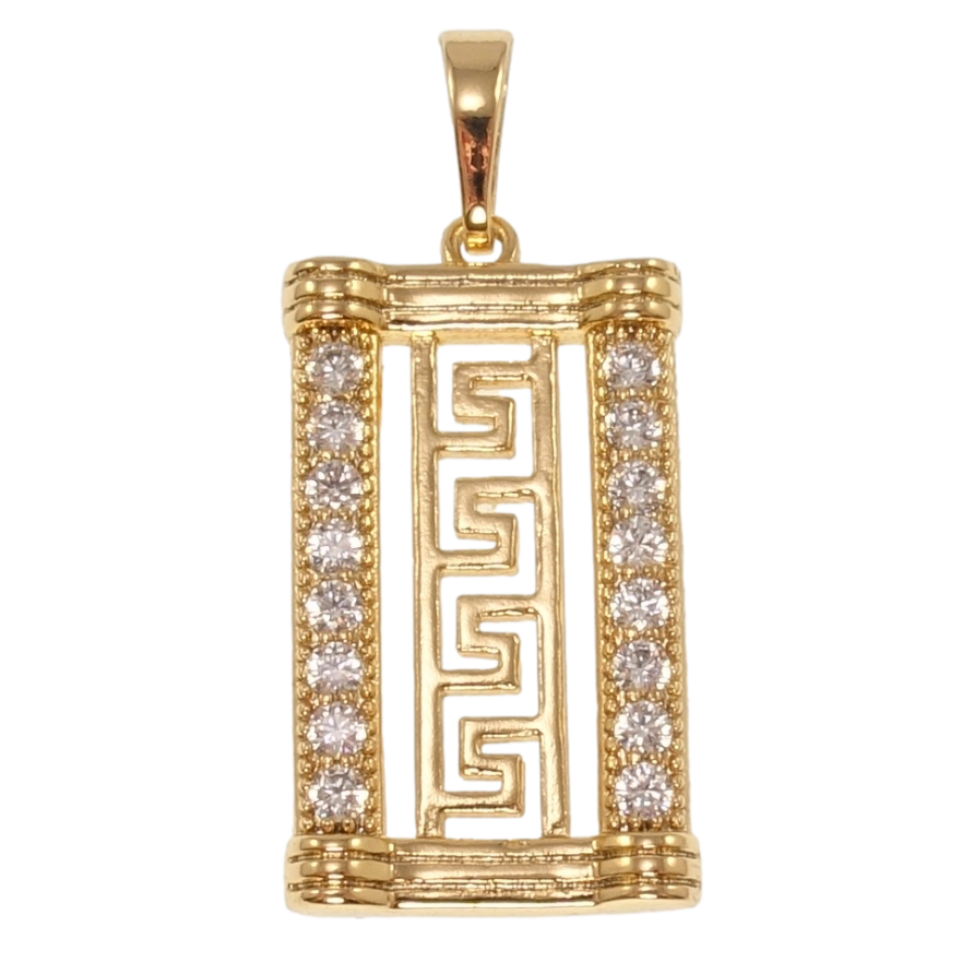 Кулон Xuping Позолота 18K Меандровый орнамент с инкрустацией цирконием для цепочки до 5мм фото №1