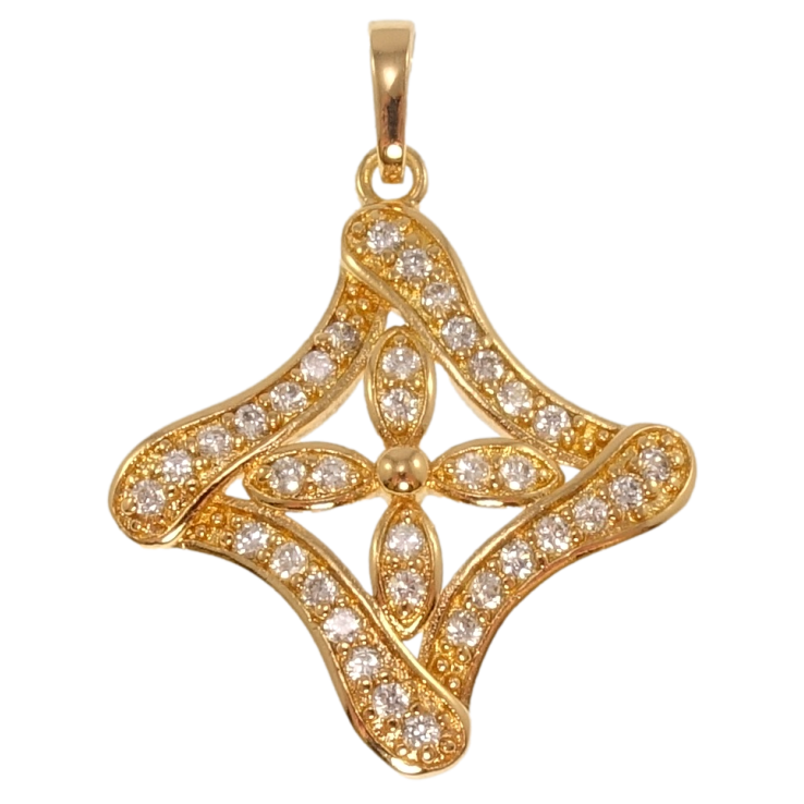 Кулон Xuping Позолота 18K Цветочный орнамент с цирконием для цепочки до 5мм фото №15