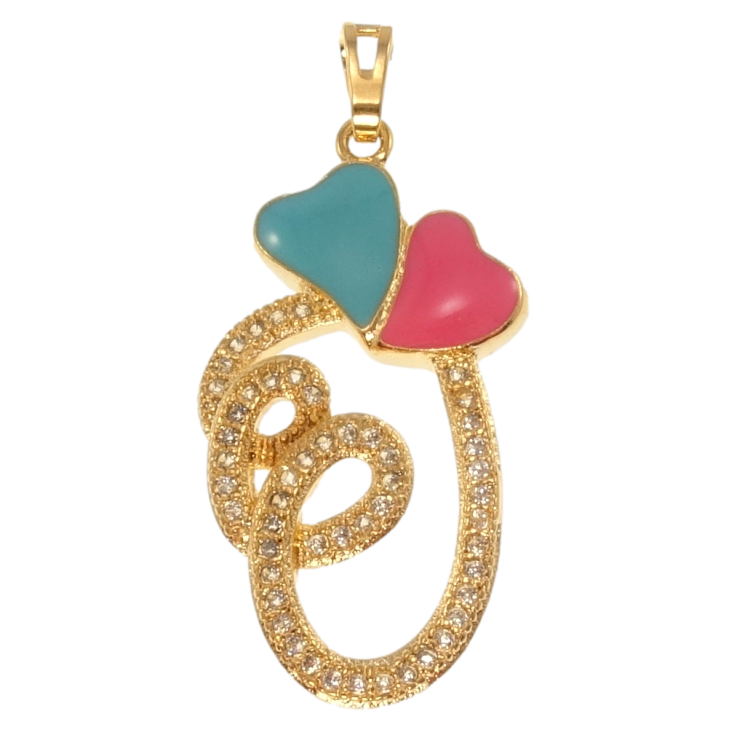 Кулон Xuping Позолота 18K Сердечки с цветной эмалью для цепочки до 5мм фото №23