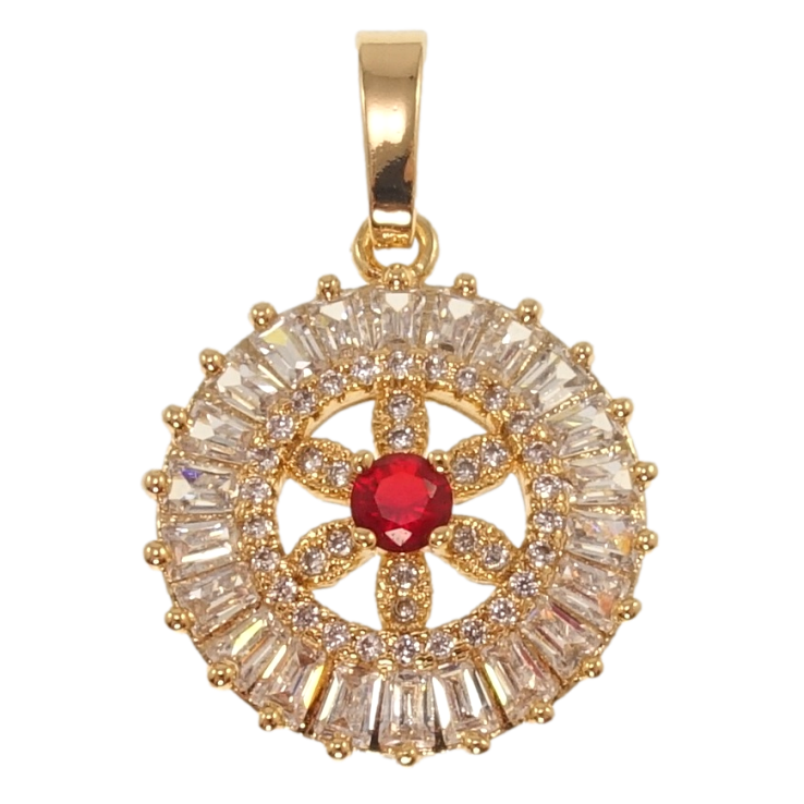 Кулон Xuping Позолота 18K Инкрустация цирконием и красным фианитом для цепочки до 6мм фото №14