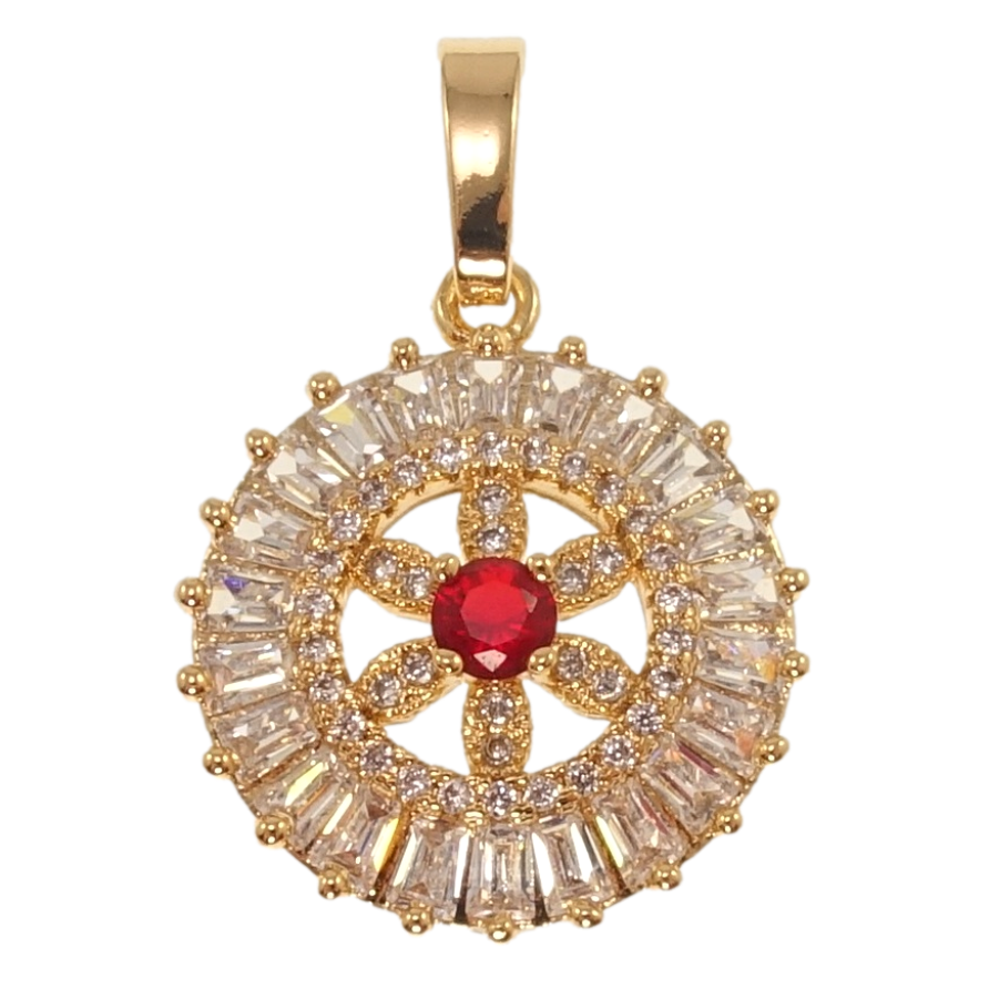 Кулон Xuping Позолота 18K Инкрустация цирконием и красным фианитом для цепочки до 6мм фото №1 Кулон Xuping Позолота 18K Инкрустация цирконием и красным фианитом для цепочки до 6мм фото №1